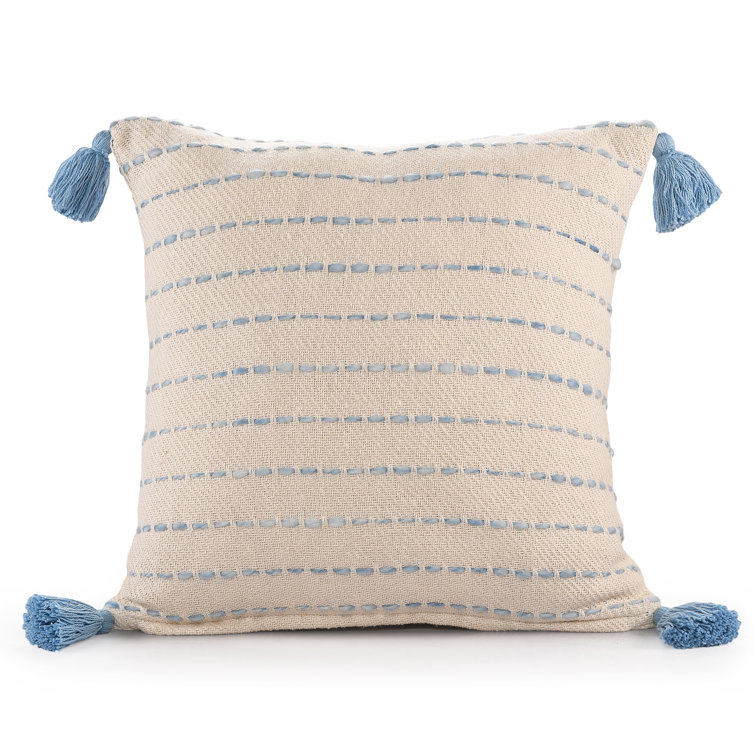 Blue tassel online throw